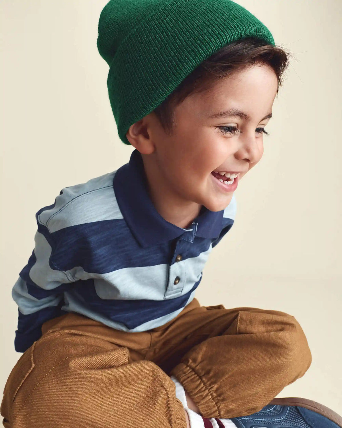 Toddler Boy Striped Long-Sleeve Henley T-Shirt - Navy Blue