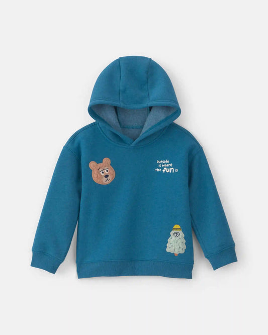 Toddler Boy Outdoorsy Fleece Hoodie - Blue
