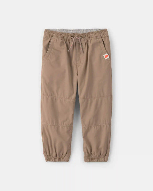 Toddler Boy Poplin Joggers - Khaki
