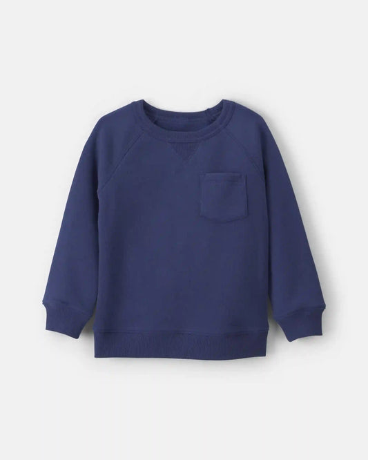 Toddler Boy Fleece Pullover Sweatshirt - Navy Blue