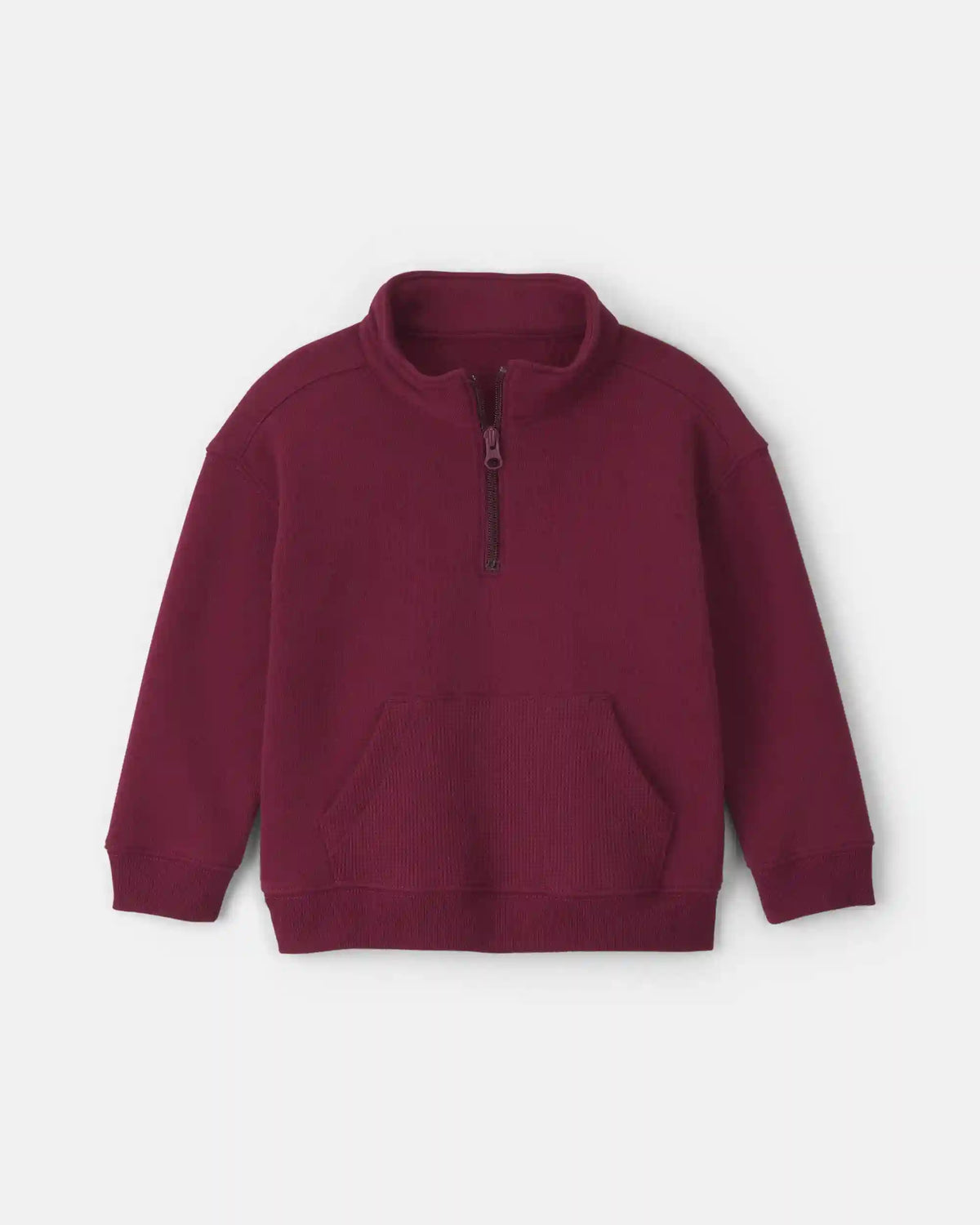 Toddler Boy Fleece Quarter-Zip Pullover Sweatshirt - Burgundy