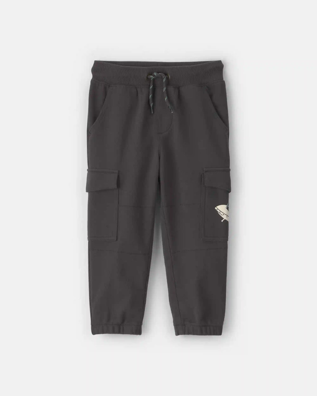 Toddler Boy Glow-in-the-dark French Terry Cargo Joggers - Black