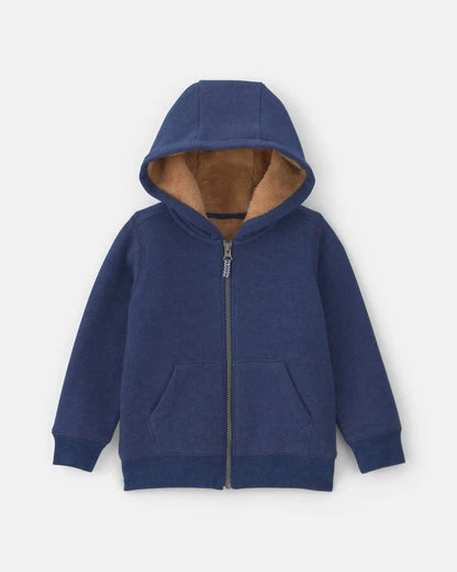 Toddler Boy Fleece Zip-Up Jacket - Navy Blue