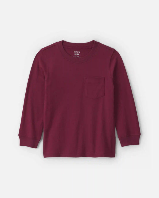 Toddler Boy Long-Sleeve Tee - Burgundy