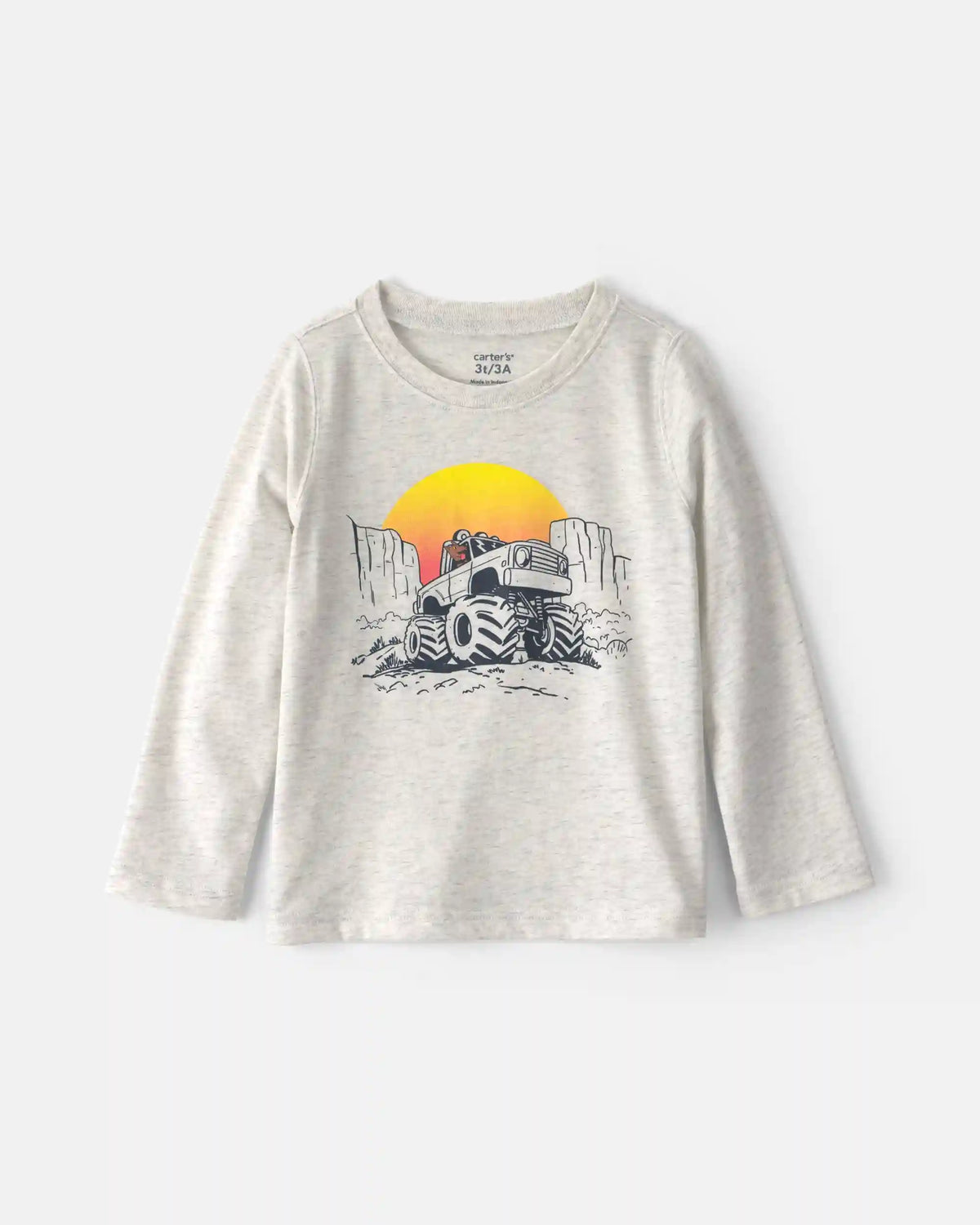 Toddler Boy 'Monster Truck' Long-Sleeve Graphic Tee - Grey