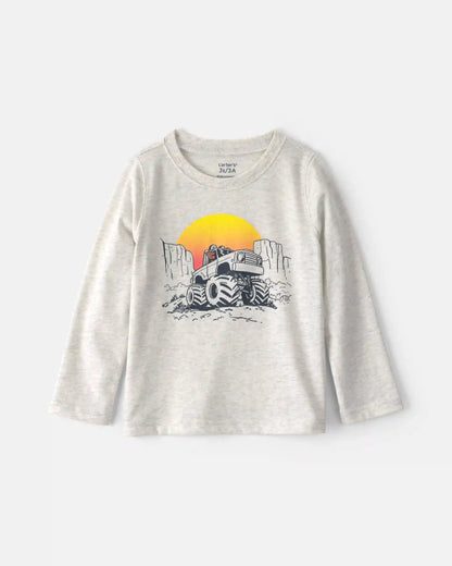 Toddler Boy 'Monster Truck' Long-Sleeve Graphic Tee - Grey