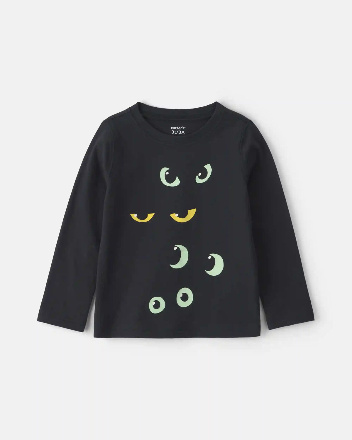 Toddler Halloween Eyes Long-Sleeve Graphic Tee - Black