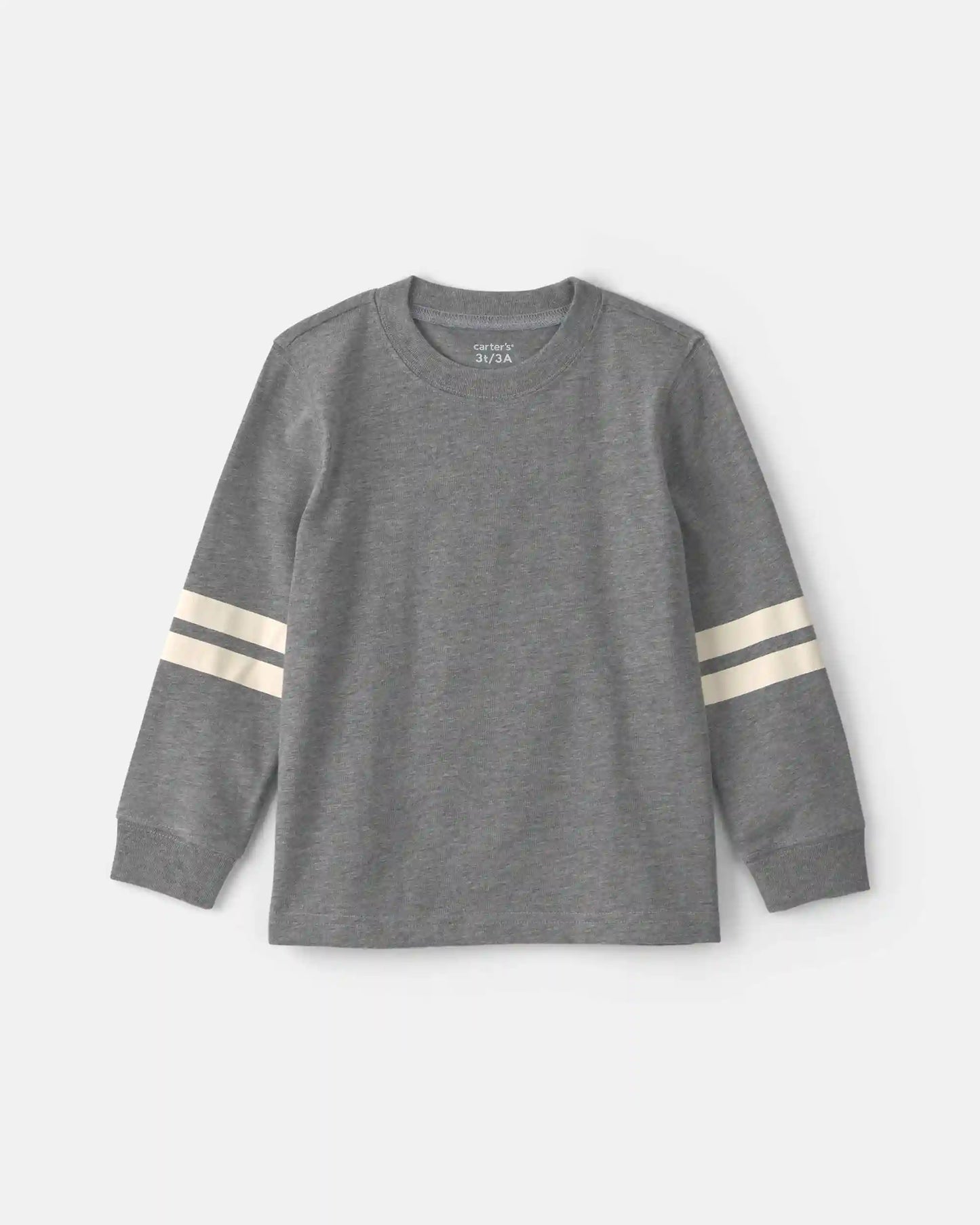 Toddler Boy Striped Long-Sleeve T-Shirt - Grey/Cream