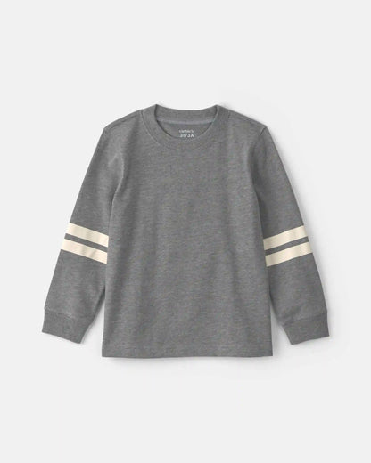 Toddler Boy Striped Long-Sleeve T-Shirt - Grey/Cream