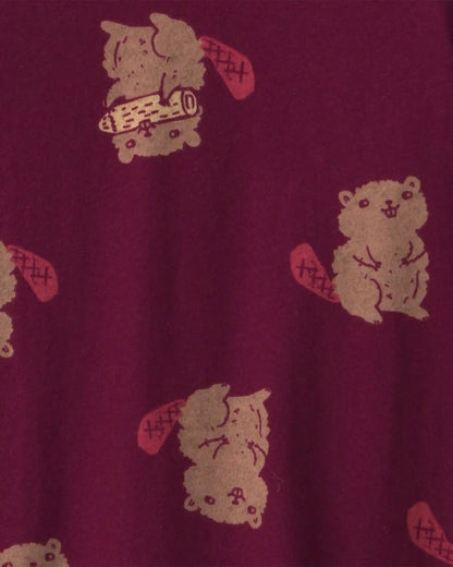 Toddler Boy Beaver Long-Sleeve Tee - Burgundy
