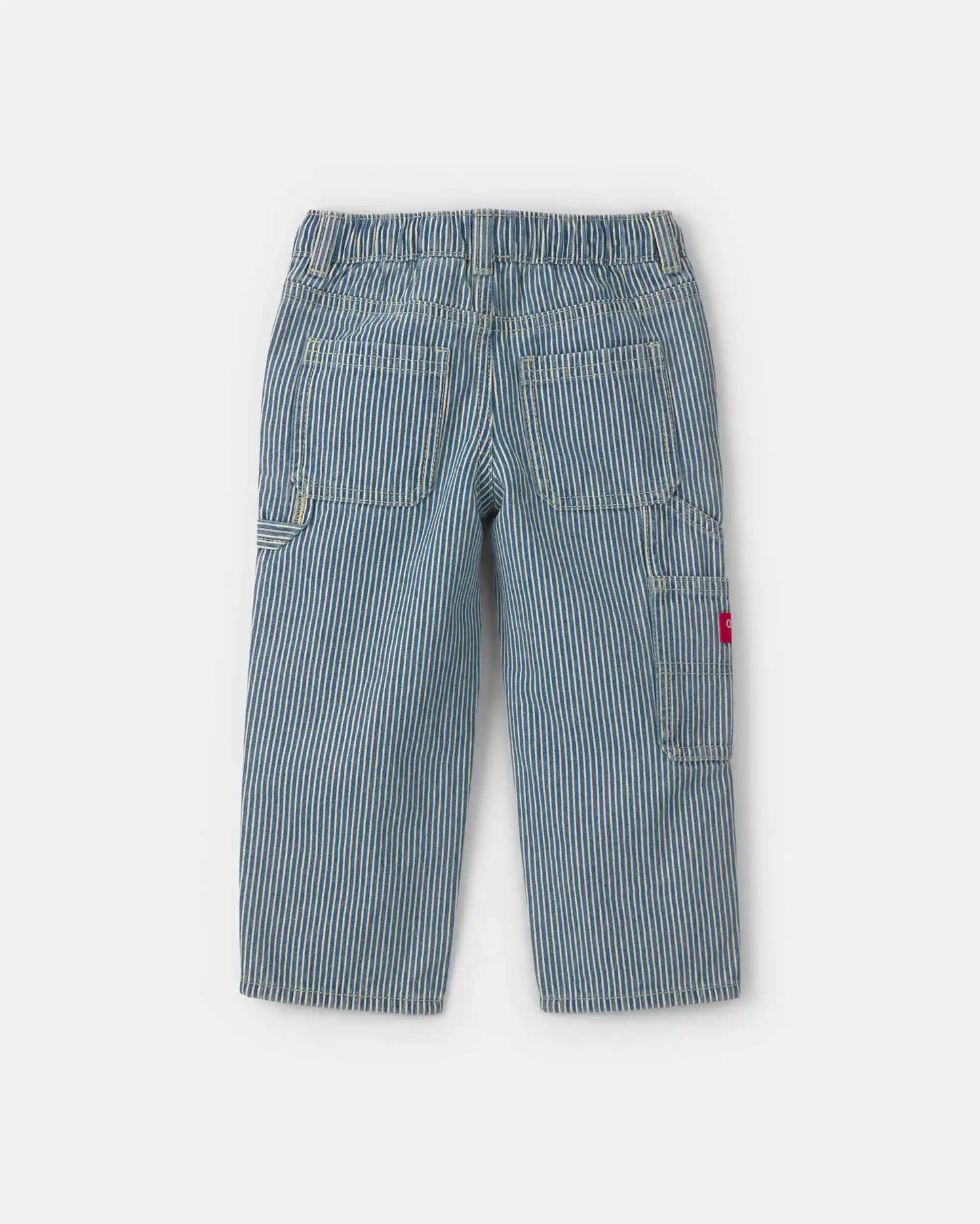 Toddler Boy Hickory Stripe Denim Carpenter Jeans - Light Wash