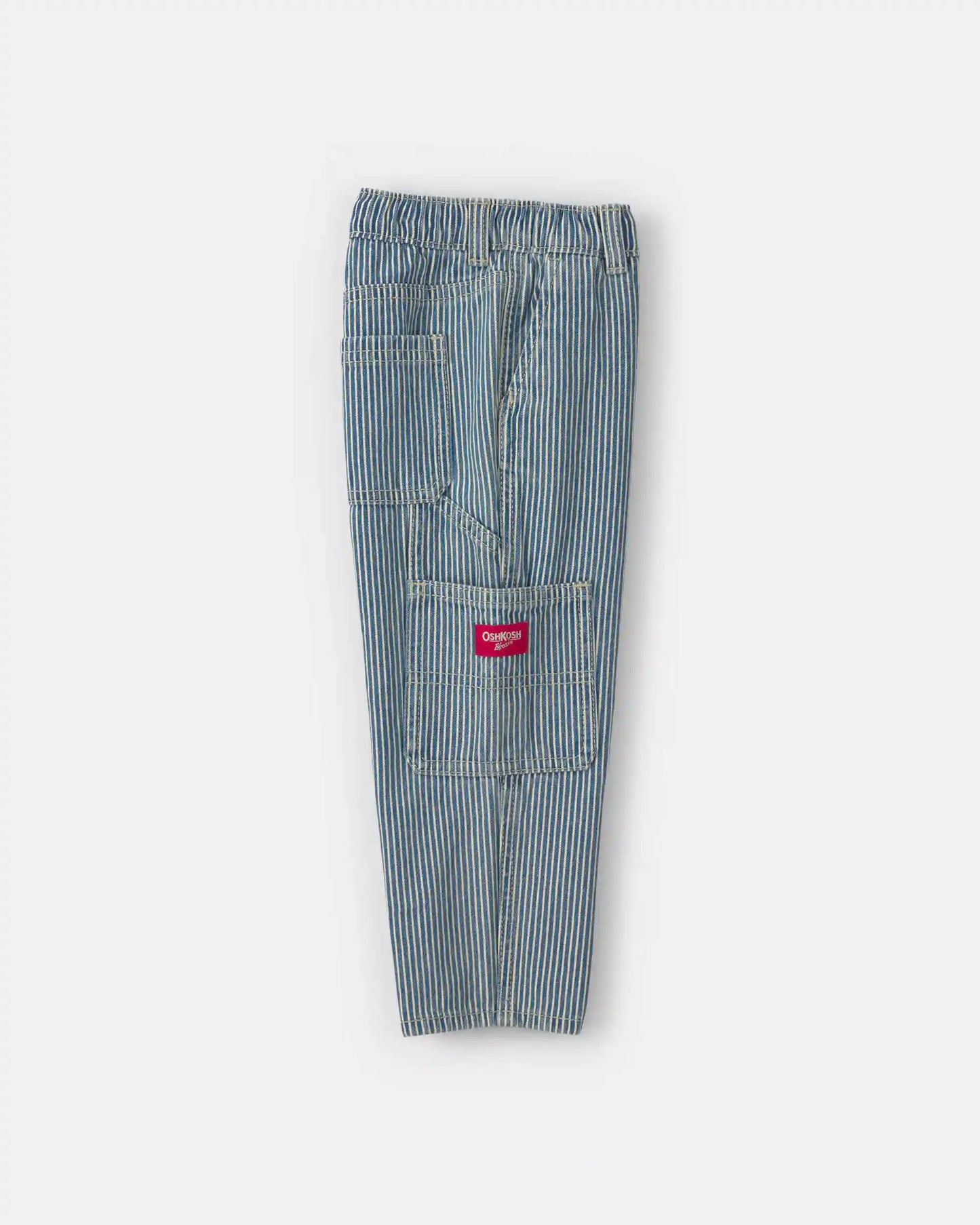 Toddler Boy Hickory Stripe Denim Carpenter Jeans - Light Wash