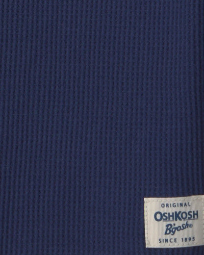 Toddler Boy Thermal Long-Sleeve Henley T-Shirt - Navy Blue