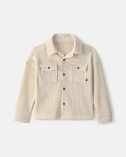 Toddler Boy Thermal Long-Sleeve Button-Down Shirt - Cream