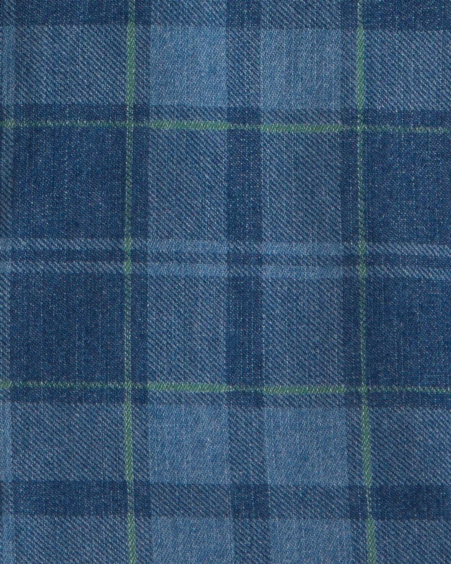 Toddler Boy Plaid Denim Button-Down Shirt - Dark Wash