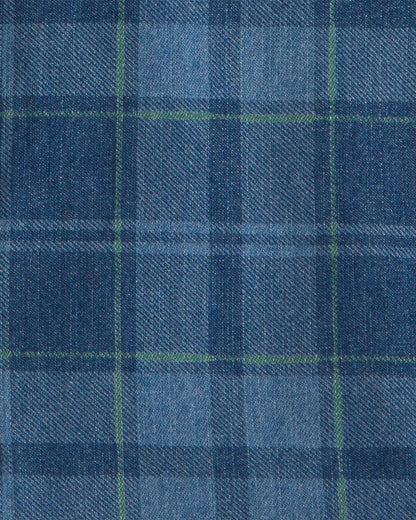 Toddler Boy Plaid Denim Button-Down Shirt - Dark Wash