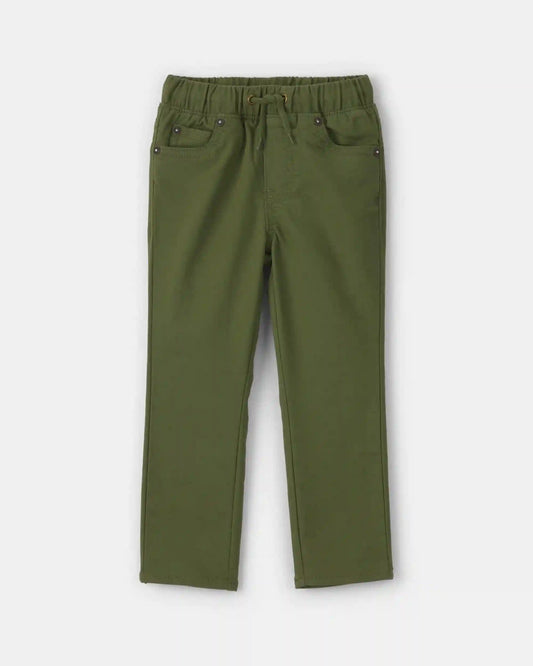 Toddler Boy Pull-On Pants - Olive Green