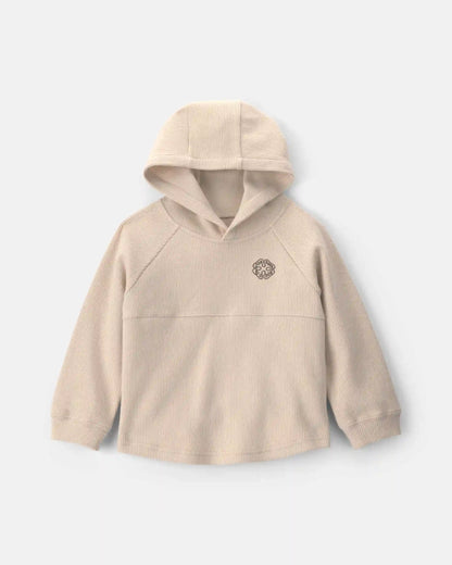 Toddler Boy Long-Sleeve Hooded Top - Tan