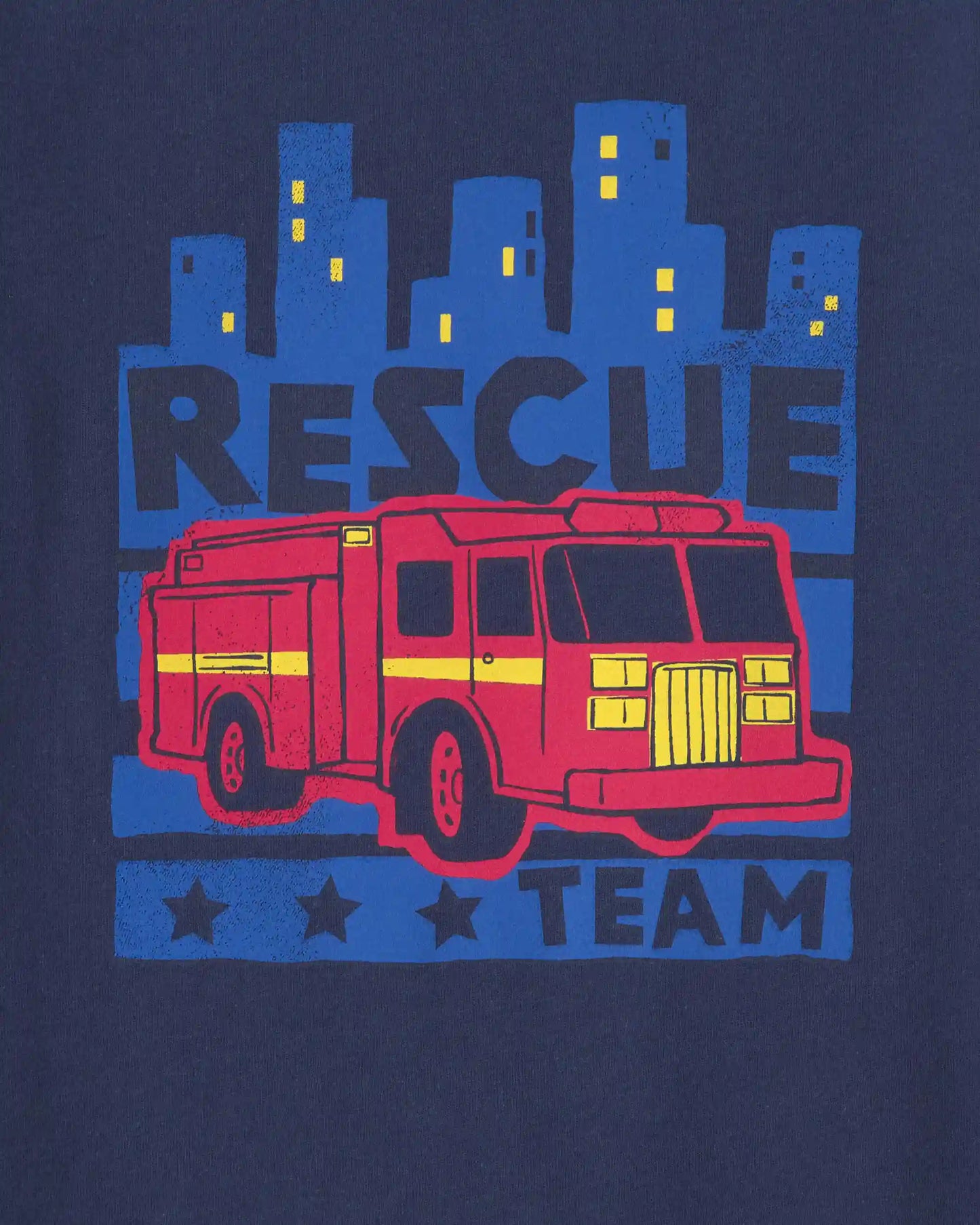 Toddler Boy 'Rescue Team' Firetruck Long-Sleeve Graphic Tee - Navy Blue