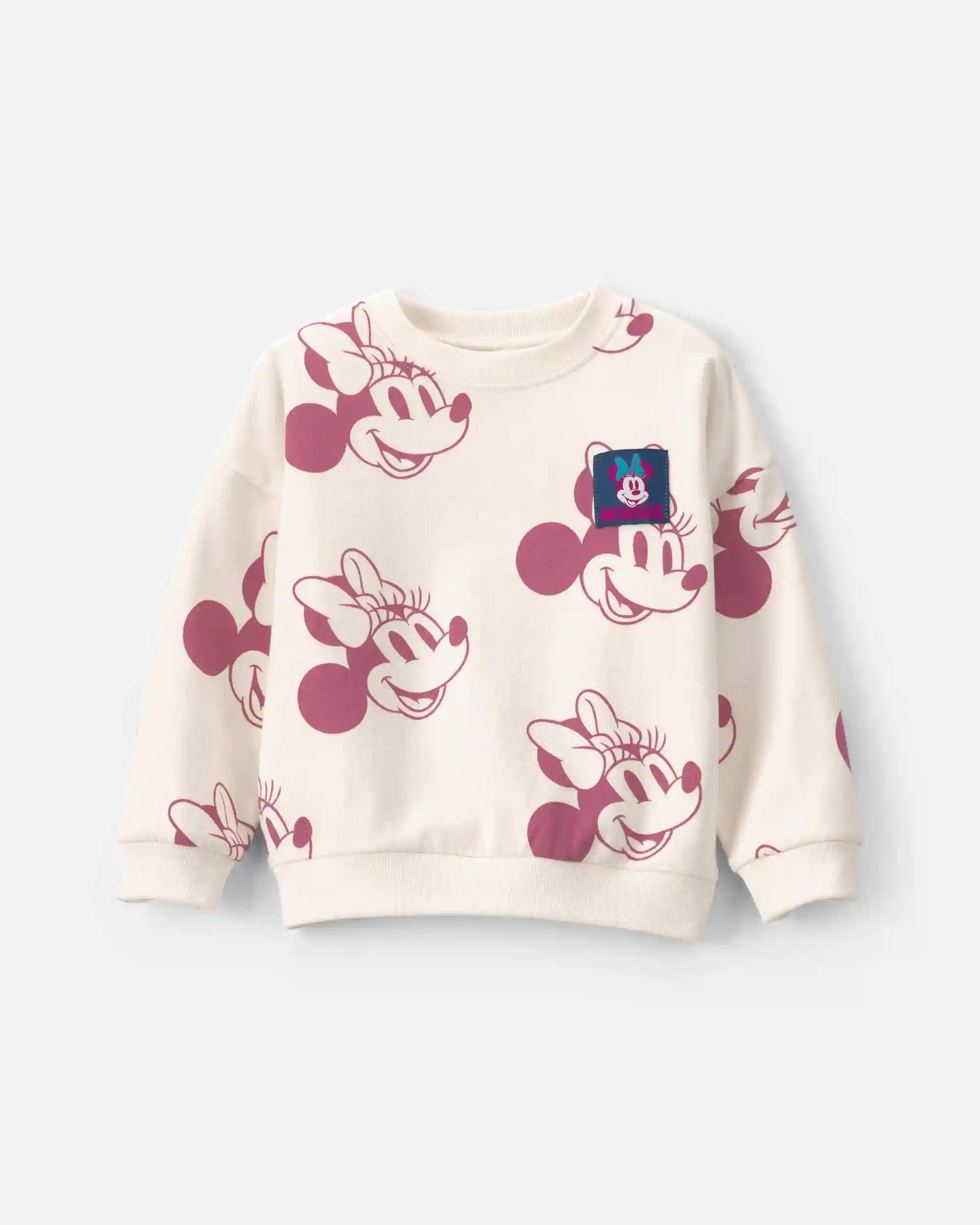 Toddler Girl Disney© Minnie Mouse Fleece Pullover Sweatshirt - Cream
