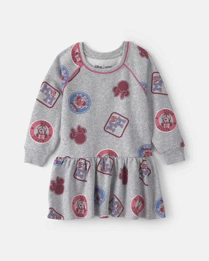 Toddler Girl Disney© Minnie Long-Sleeve Dress - Grey