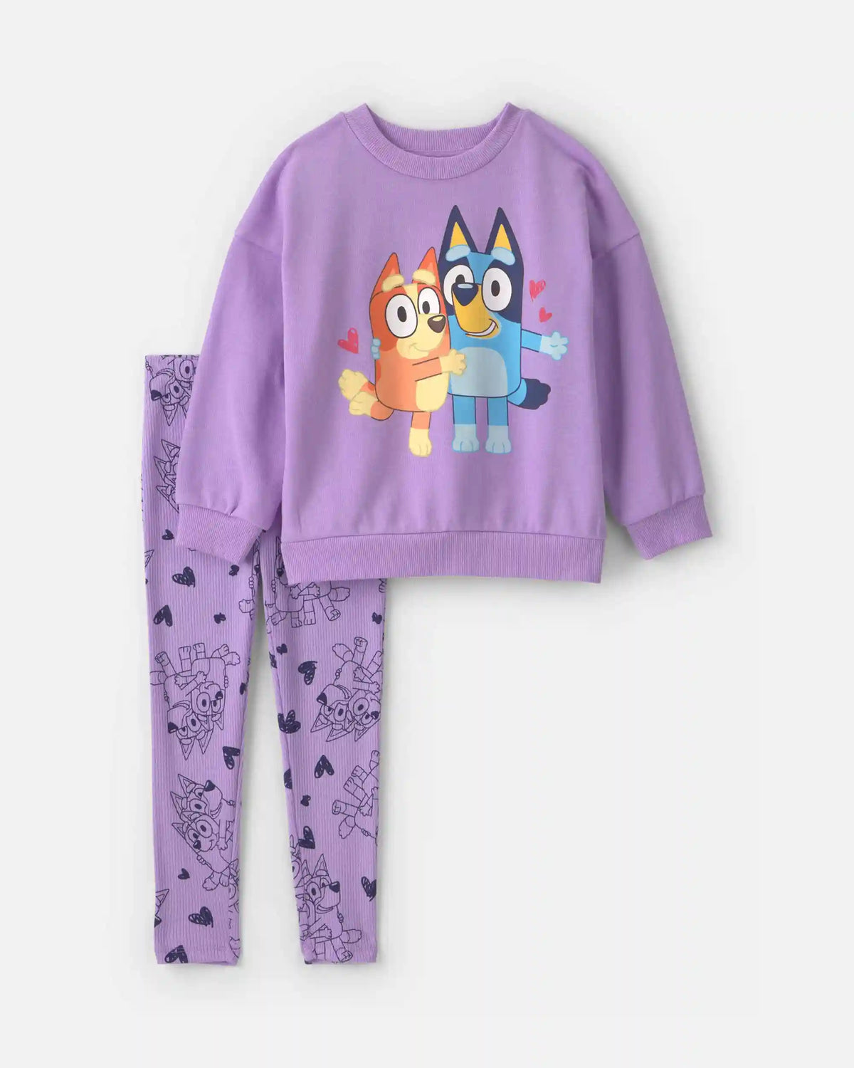 Toddler Girl 2-Piece Bluey™ Fleece Long-Sleeve Top & Pant Set - Purple
