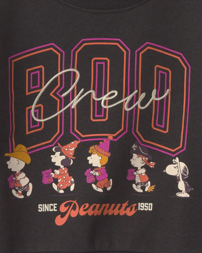 Toddler Boy 'Boo Crew' Peanuts Snoopy Halloween Pullover Sweatshirt - Black