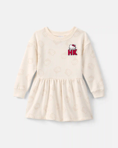 Toddler Girl Hello Kitty® Heart Long-Sleeve Layered Dress - Cream