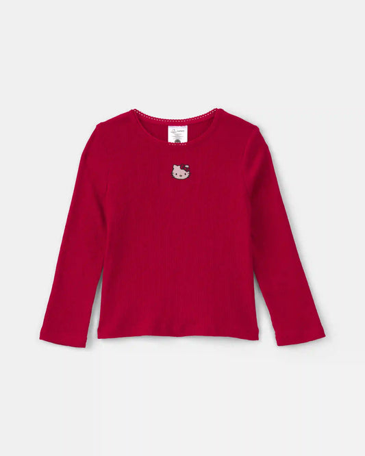 Toddler Girl Hello Kitty® Heart Long-Sleeve Top - Red