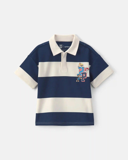 Toddler Boy PAW Patrol® Striped Polo Shirt - Navy Blue/Cream