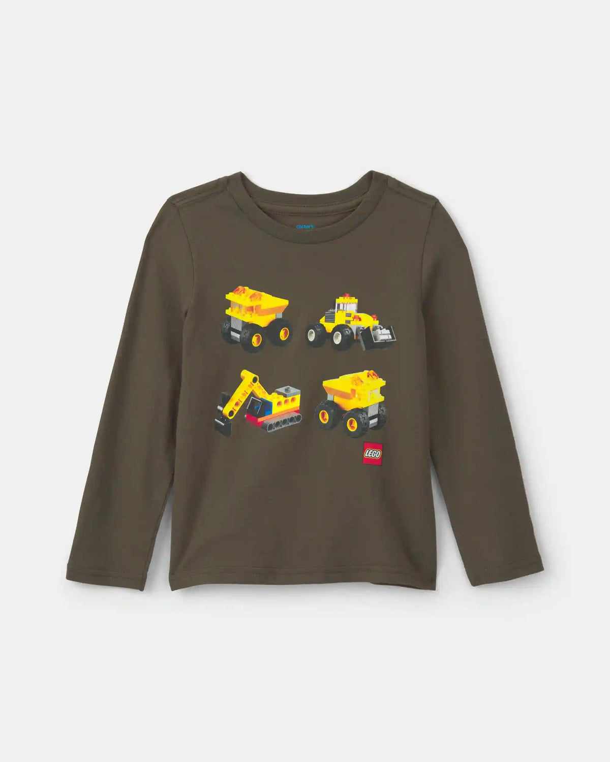Toddler Boy 'LEGO' Construction Long-Sleeve Graphic Tee - Olive Green
