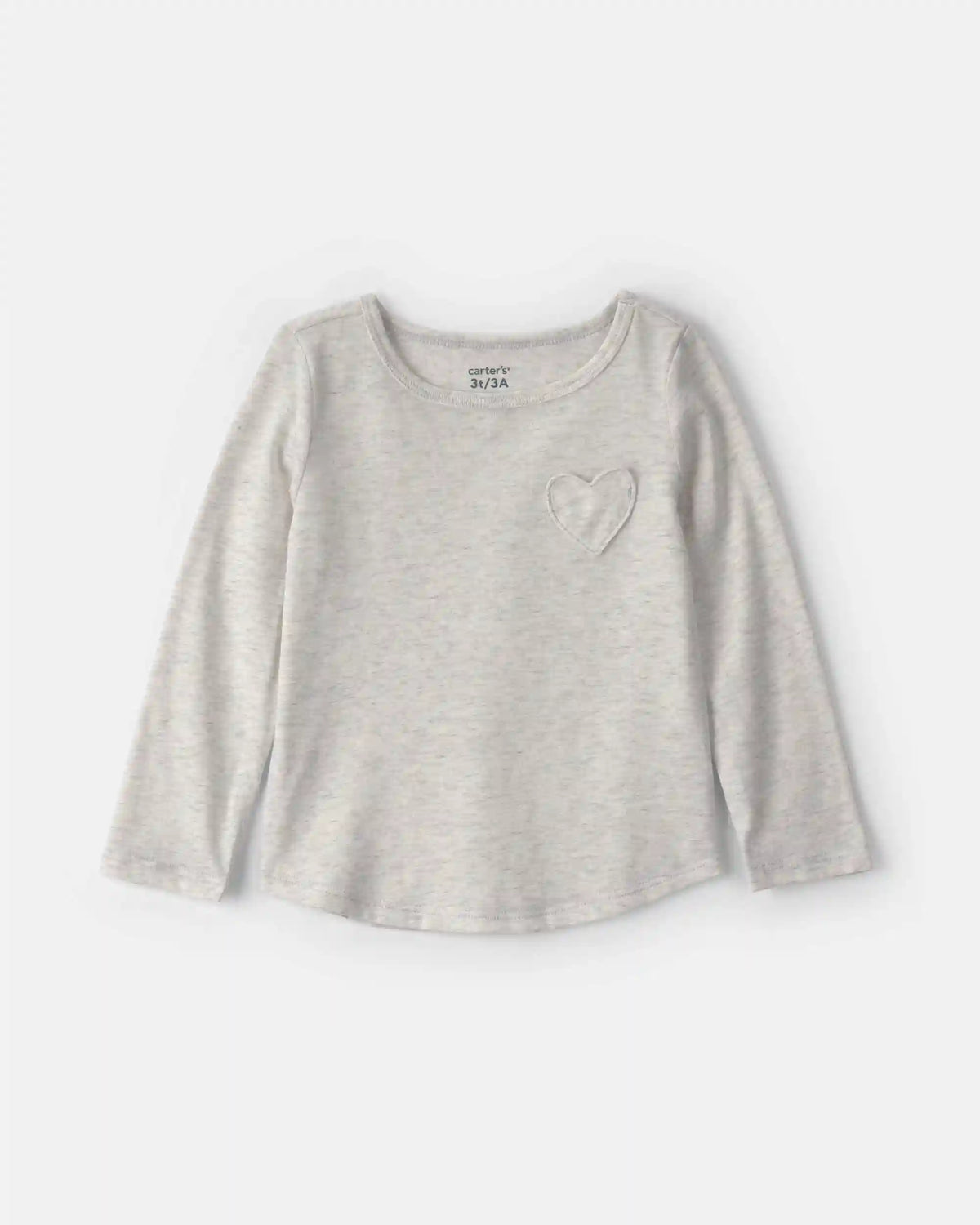 Toddler Girl Heart Long-Sleeve Top - Grey