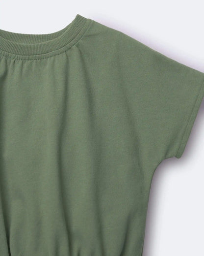 Toddler Girl Cinched-Waist Top - Olive