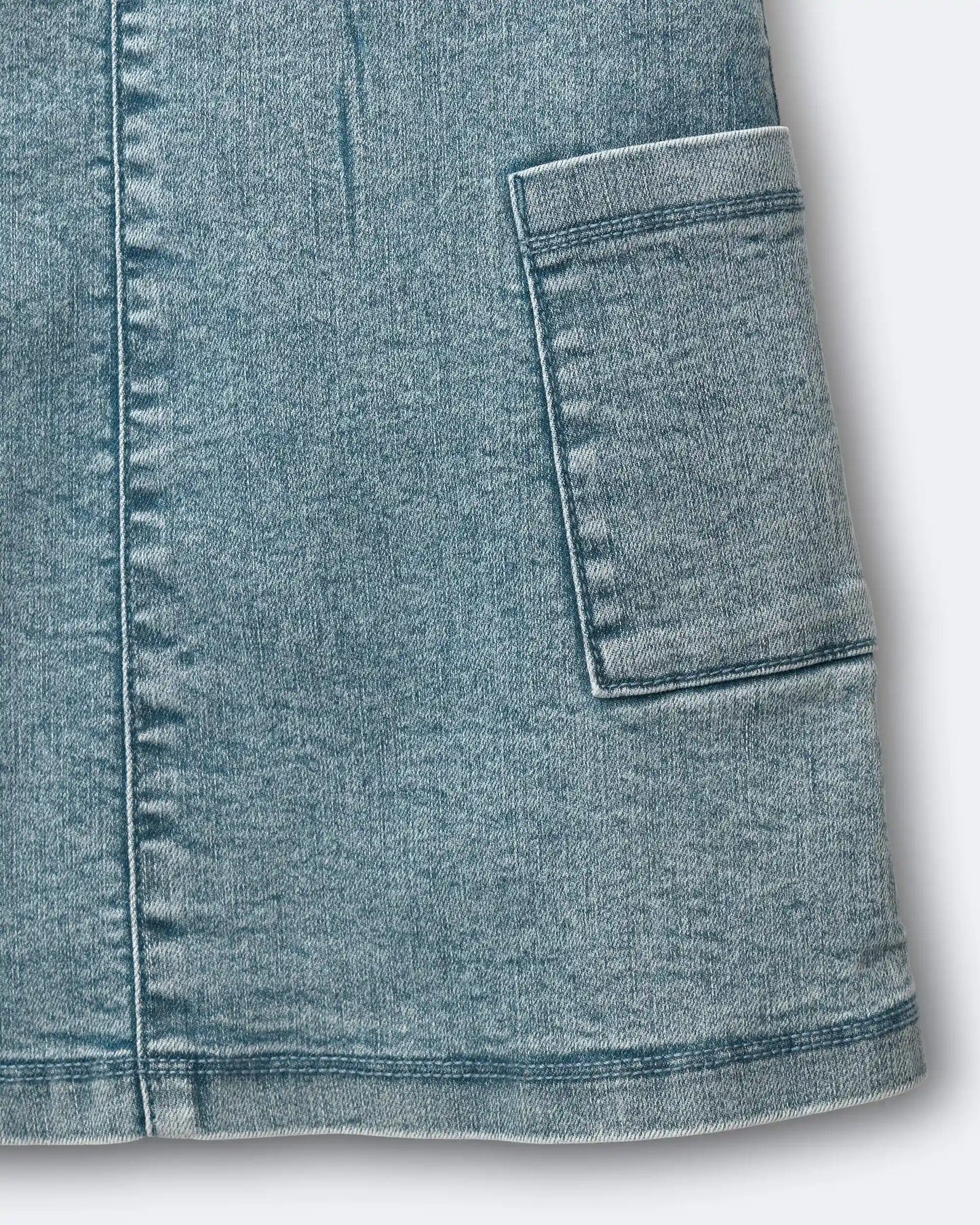 Toddler Girl Otter Pocket Jumper in Avenue Wash - Blue