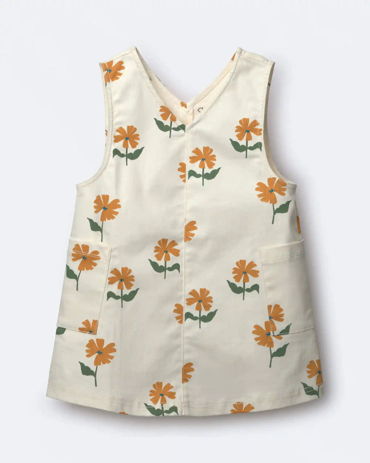 Toddler Girl Otter Pocket Jumper in Floral Print - Cream