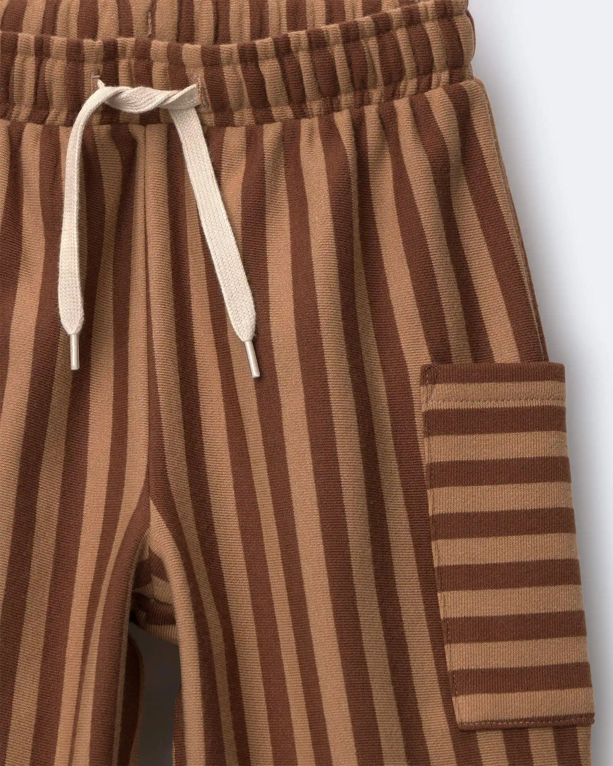 Toddler Boy Pocket Pants in Stripes - Brown