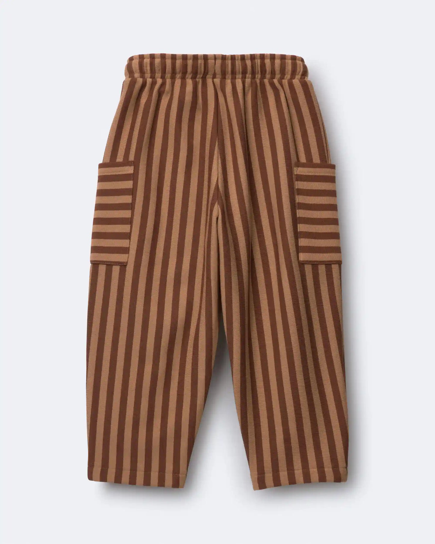 Toddler Boy Pocket Pants in Stripes - Brown