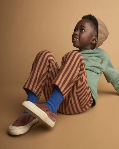 Toddler Boy Pocket Pants in Stripes - Brown