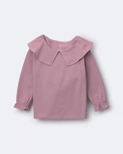 Toddler Girl Peter Pan Collar Top - Mauve