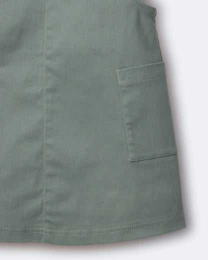 Toddler Girl Otter Pocket Denim Jumper - Olive