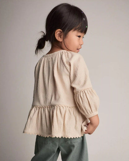 Toddler Girl Ruffle Top - Khaki