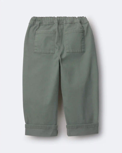 Toddler Girl Ric-Rack Cuffed Barrel Pant - Olive