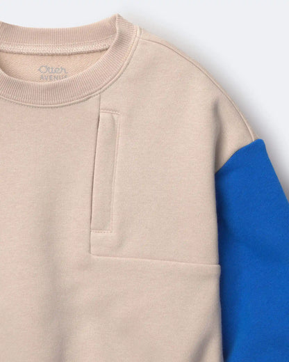 Toddler Boy Colorblock Pullover Sweatshirt - Khaki