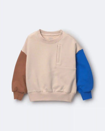Toddler Boy Colorblock Pullover Sweatshirt - Khaki