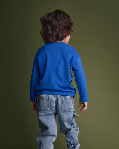 Toddler Ribbed Long-Sleeve Pocket Tee - Royal Blue