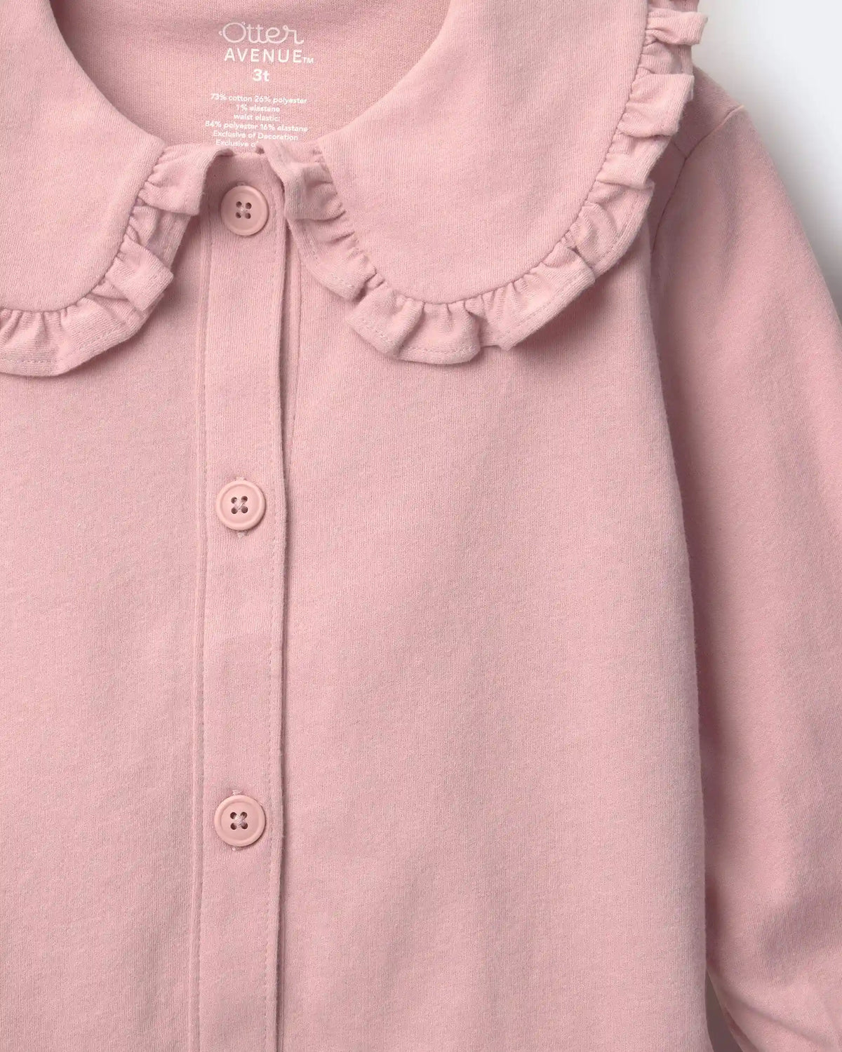 Toddler Girl Peter Pan Collar Top - Blush