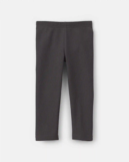 Toddler Girl Fleece Pull-On Stretch Leggings - Black