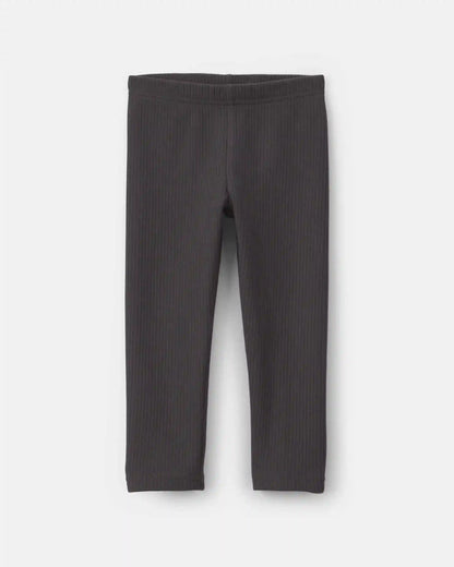 Toddler Girl Fleece Pull-On Stretch Leggings - Black