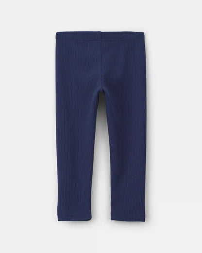 Toddler Girl Fleece Pull-On Stretch Leggings - Navy Blue