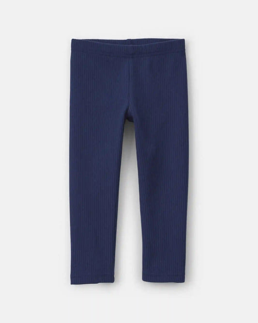 Toddler Girl Fleece Pull-On Stretch Leggings - Navy Blue